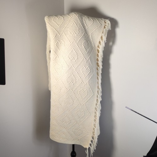 Coperta afgana vintage cuori