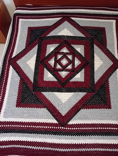 Coperta lana uncinetto fatta - uncinetto, a
